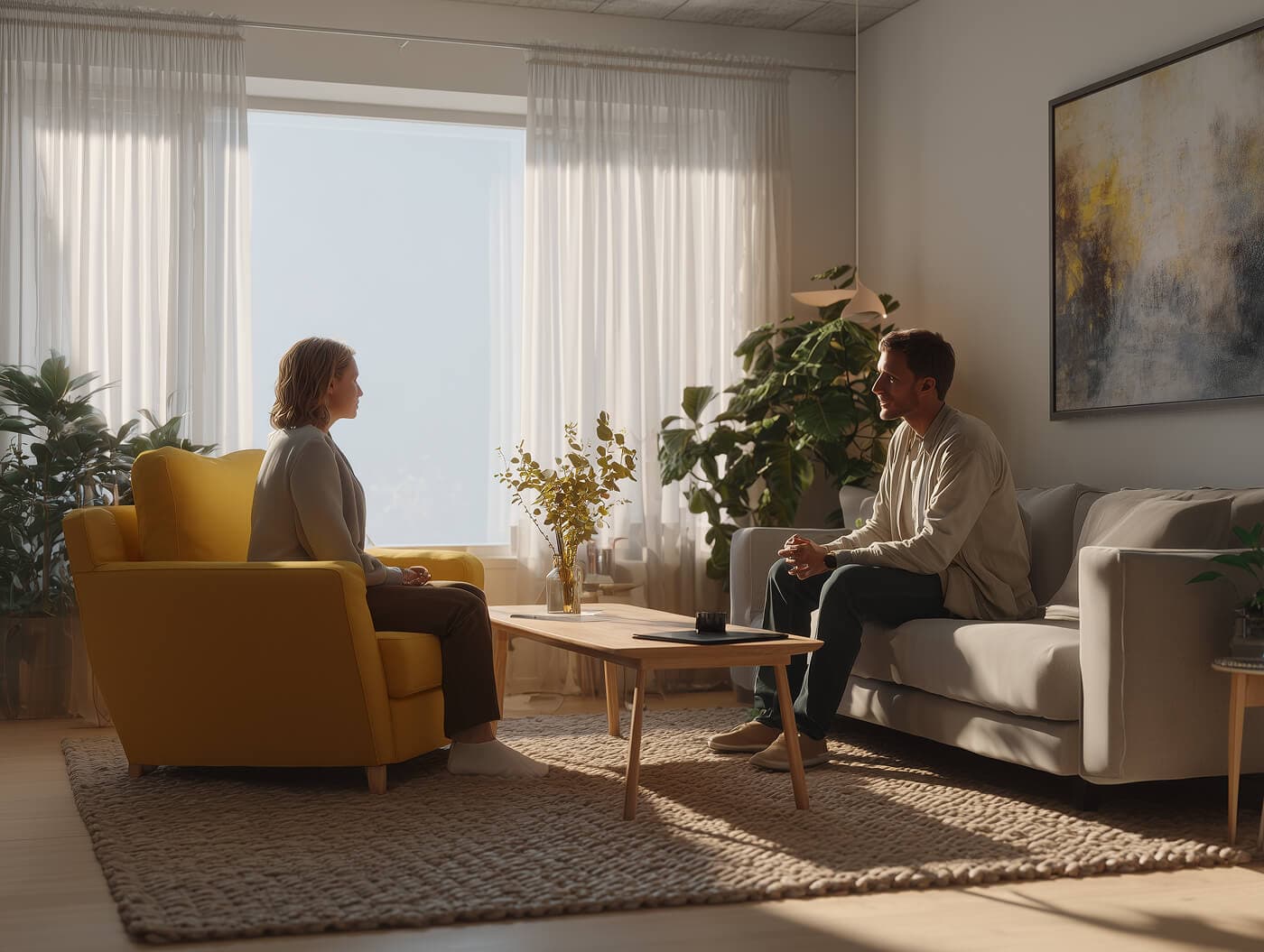 woman relaxing on a chair